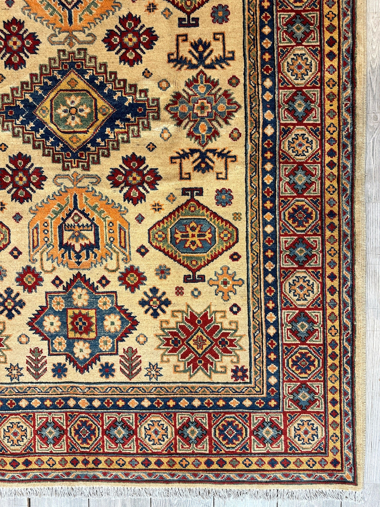 Fine Hand Knotted Afghani Super Kazak Rug 5 x 7 - Nuvé