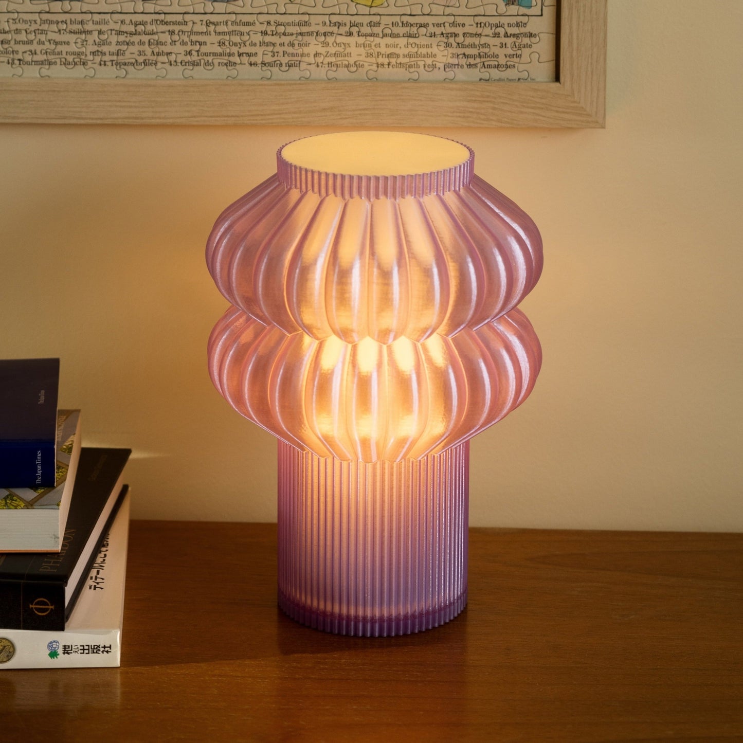 Terrra Labs Oppi table lamp with a sleek modern design and warm white light, perfect for bedside or desk lighting.