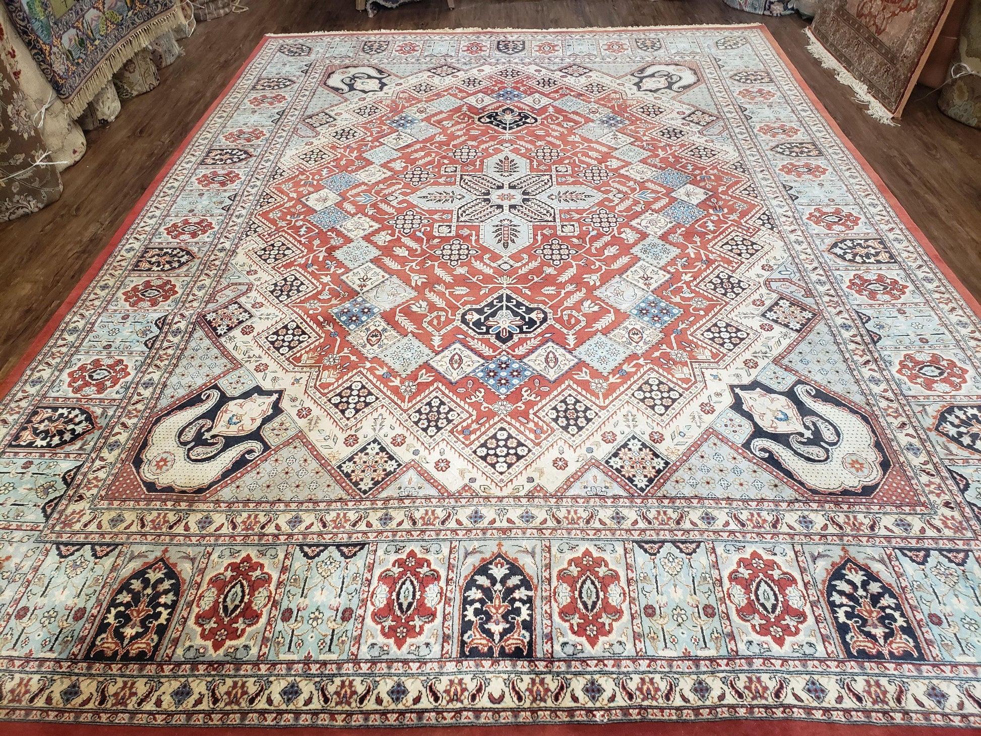 8 x11 Top Quality Veg Dye Turkish Carpet Decorative Handmade Geometric Area Rug - Nuvé