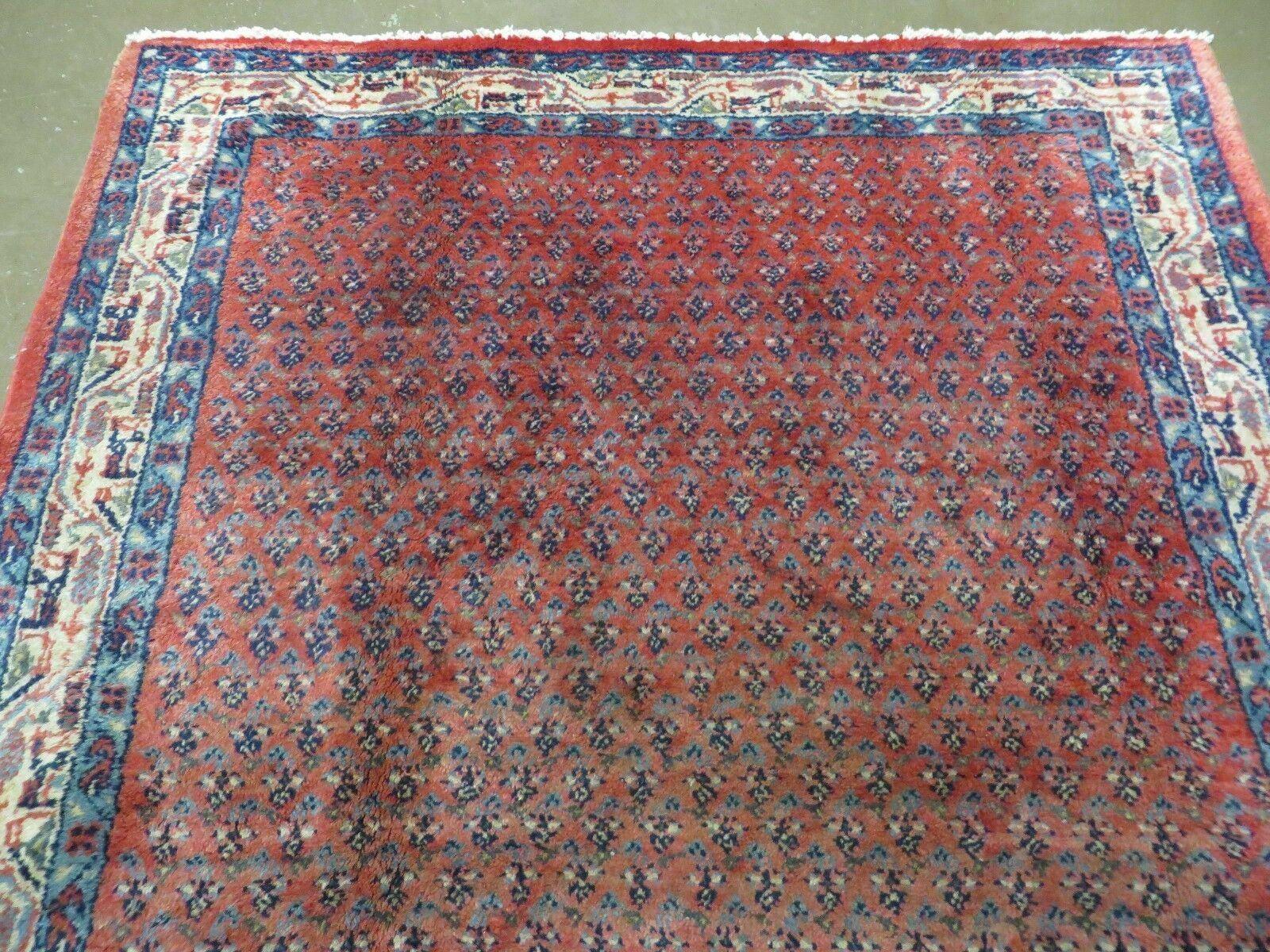 Antique Persian Seraband Runner 3.7 x 11 - Red, Wool, Mir Pattern - Nuvé