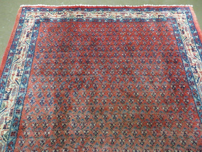 Antique Persian Seraband Runner 3.7 x 11 - Red, Wool, Mir Pattern - Nuvé