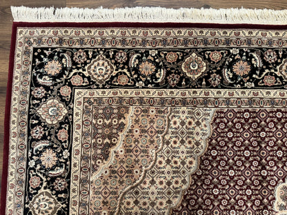 Sino Persian Rug 8x10, Herati, Elegant Oriental Carpet, Dark Maroon - Nuvé