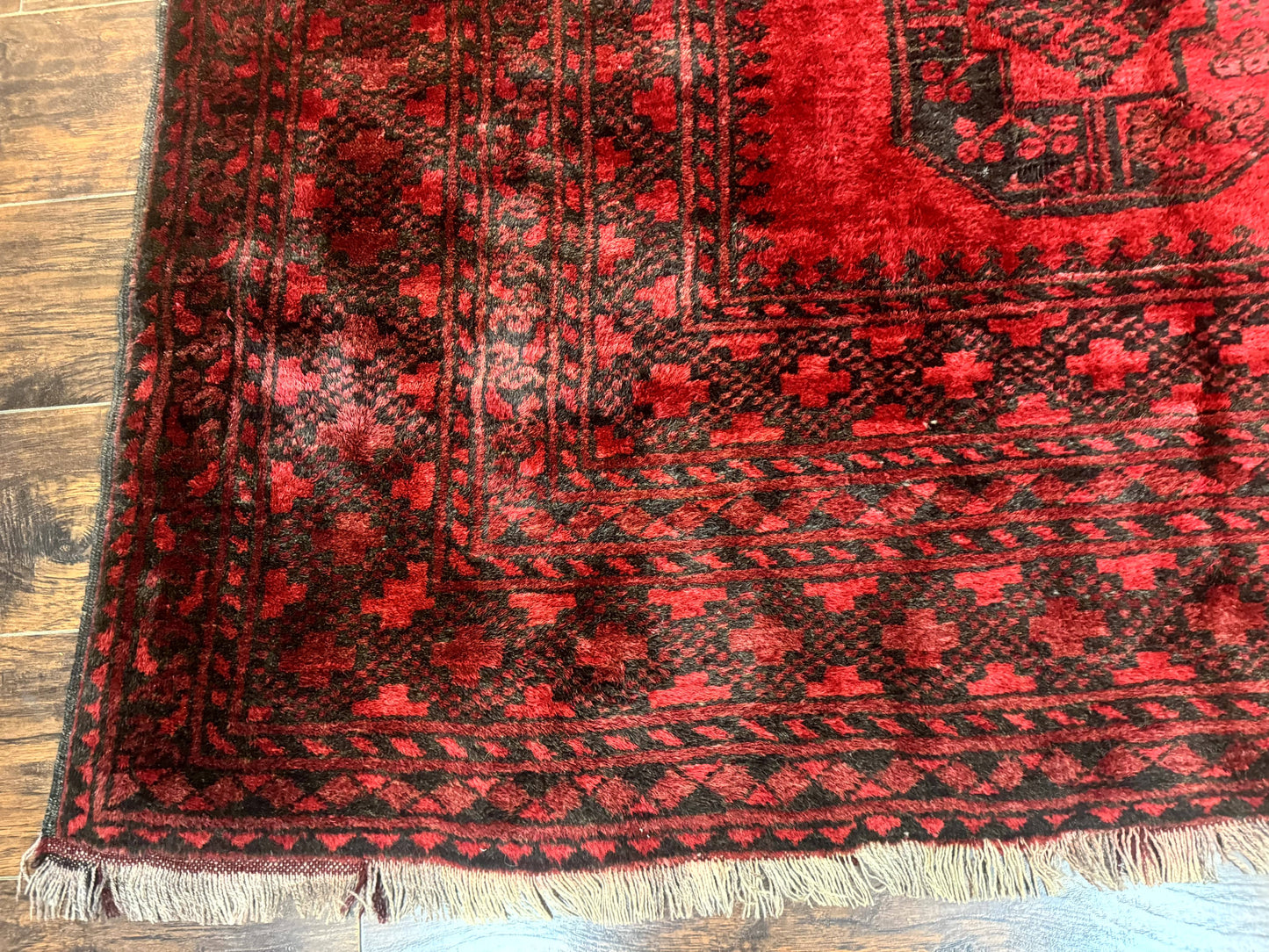 Afghan Turkoman Rug 9x10, Red Beshir Carpet, Tribal, Wool, Antique - Nuvé