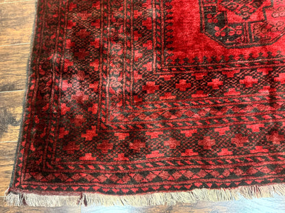 Afghan Turkoman Rug 9x10, Red Beshir Carpet, Tribal, Wool, Antique - Nuvé