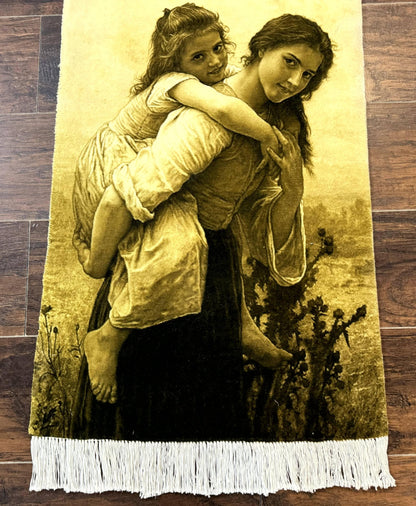 Persian Pictorial Rug 2x3, Very Fine 380 KPSI, Persian Tabriz Rug - Nuvé