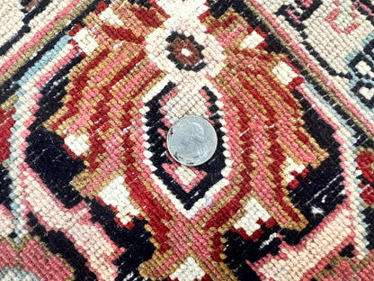 Indo Persian Sarouk Rug 8x10, Red, Floral Allover, Handmade Vintage Wool Carpet, Traditional Rug - Nuvé