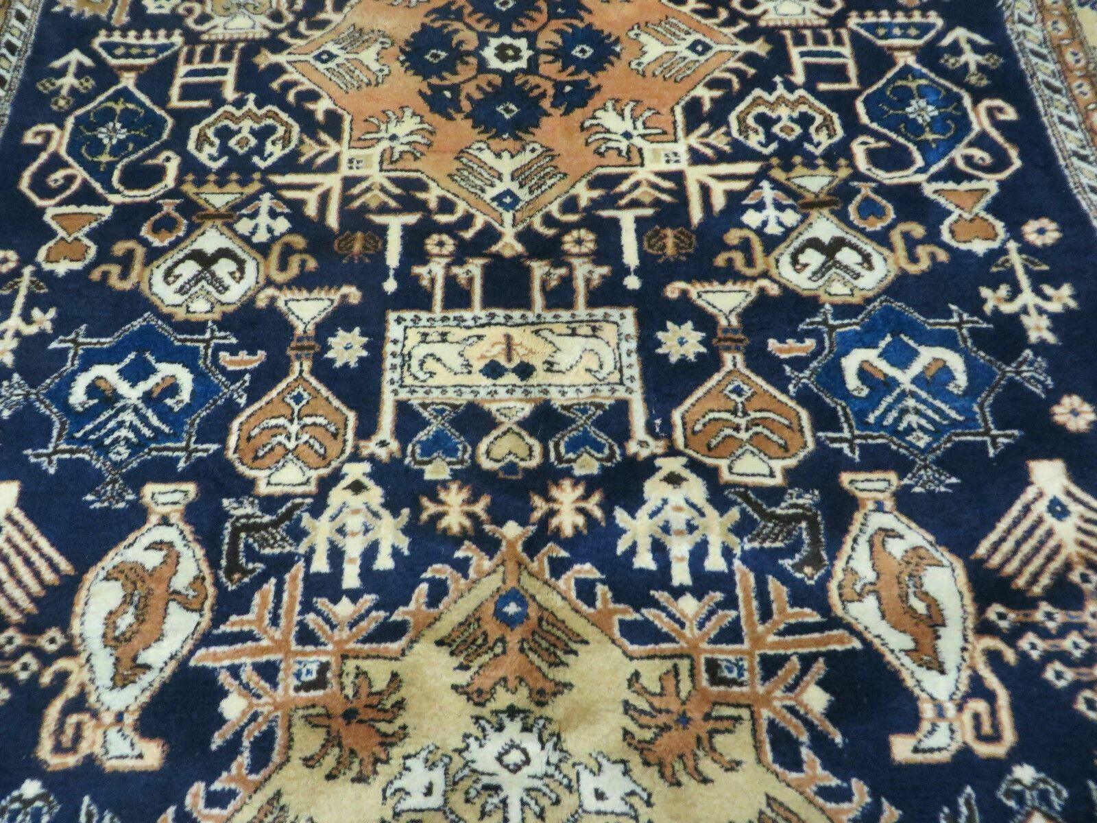 Persian Qum Rug 5.6 x 8.8, Navy Blue - Nuvé