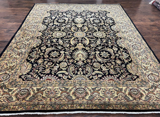 Indo Persian Rug 8 x 9.4, Allover Floral Design, Vintage Room Sized Rug, Traditional Oriental Carpet, Hand Knotted Rug for Living Room, Nice - Nuvé