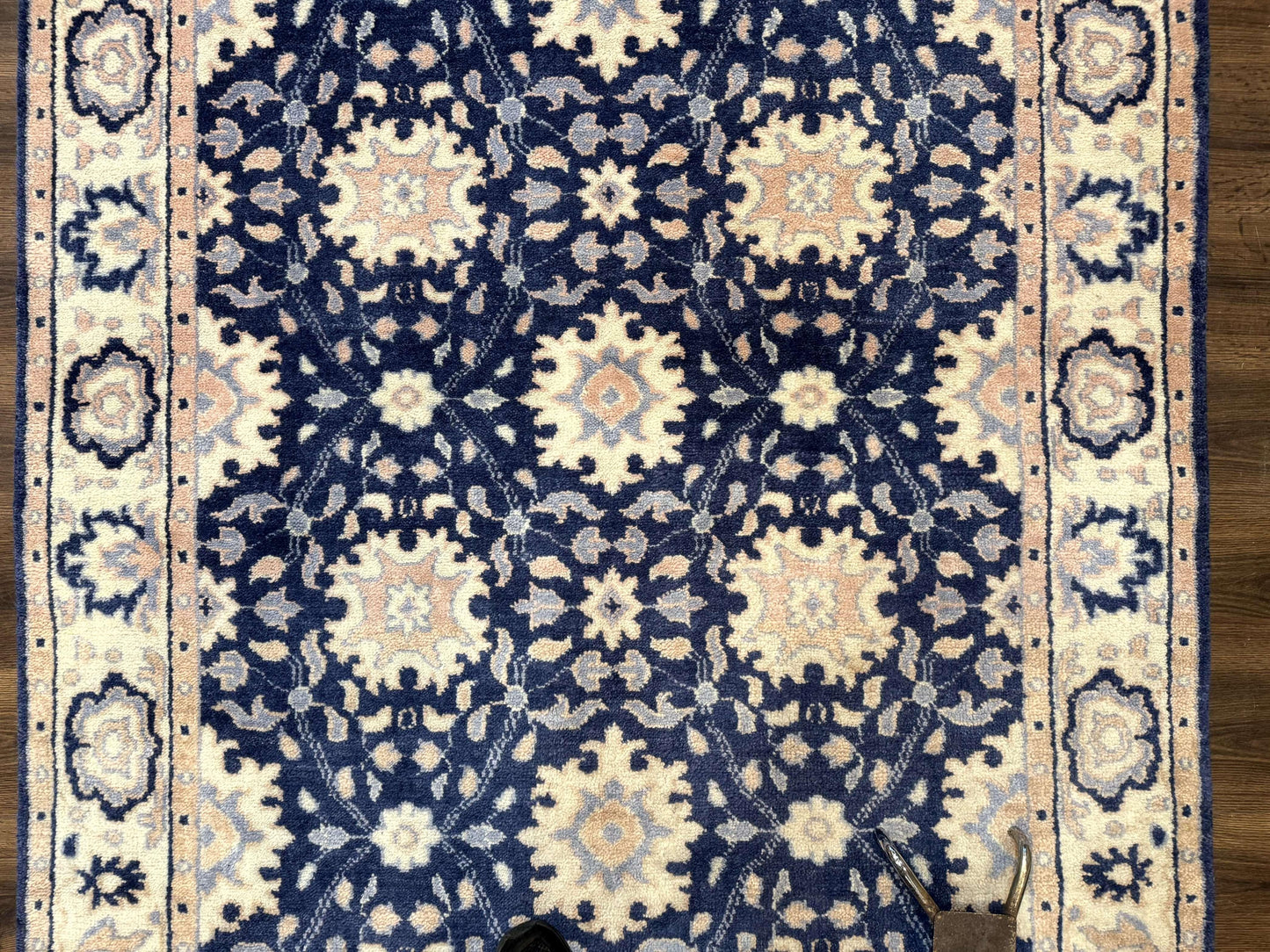 Blue and Beige Indian Rug, Indo Persian Carpet - Nuvé