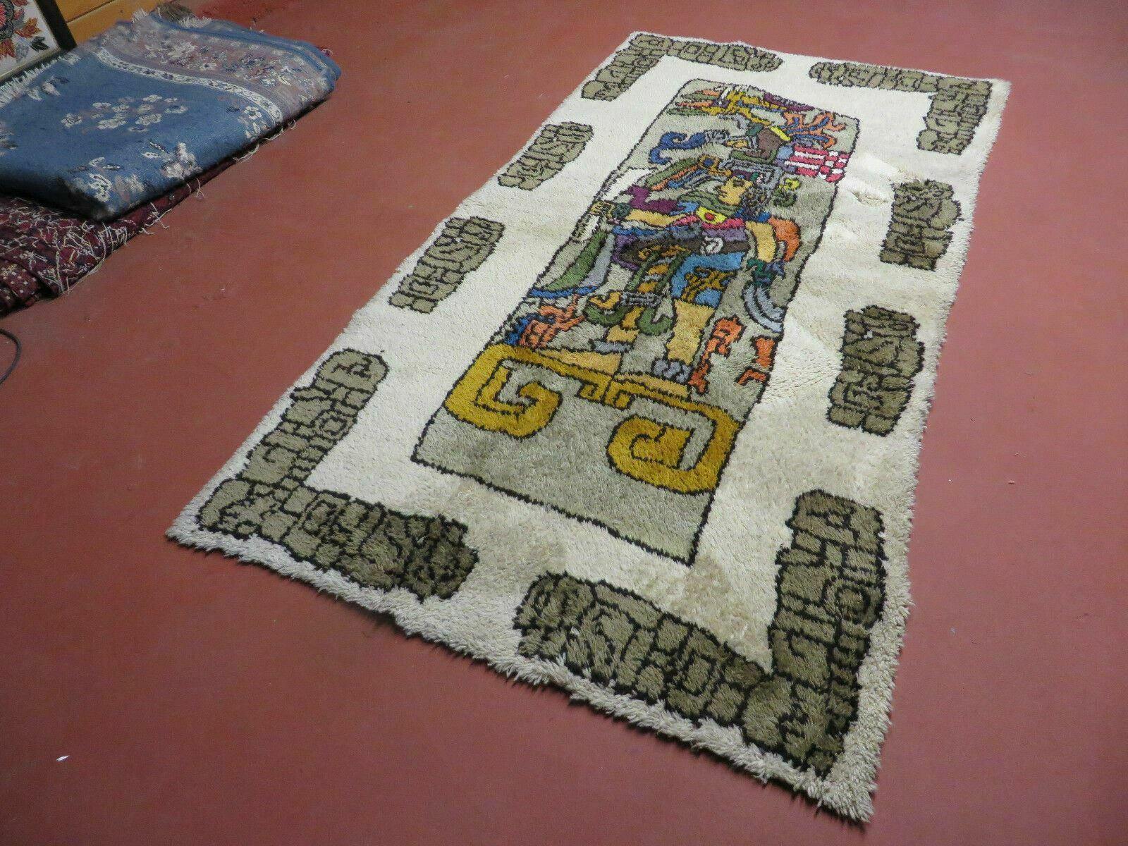 4' X 7' Vintage Handmade Knotted Tribal Nomadic Shag Wool Rug Carpet Prince - Nuvé