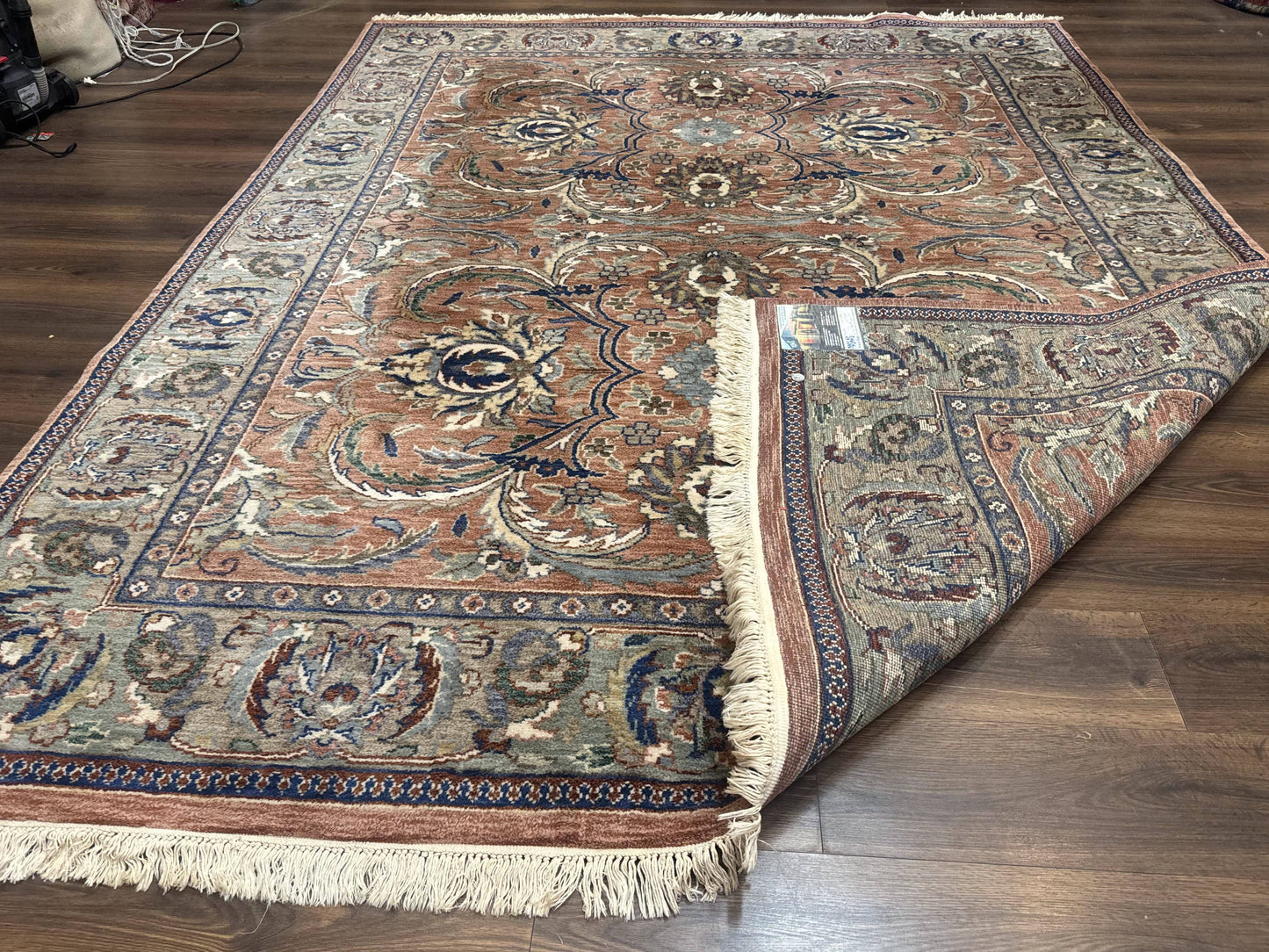 Indo Persian Mahal Rug 8x10, Traditional Wool Oriental Carpet, Pink - Nuvé