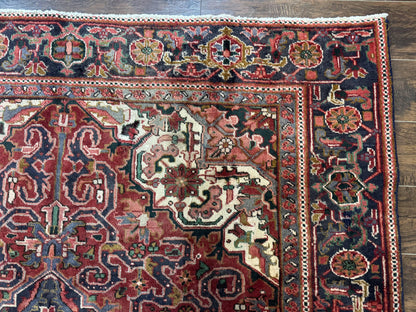 Persian Heriz Rug 6.6 x 9, Geometric Wool Persian Carpet - Nuvé