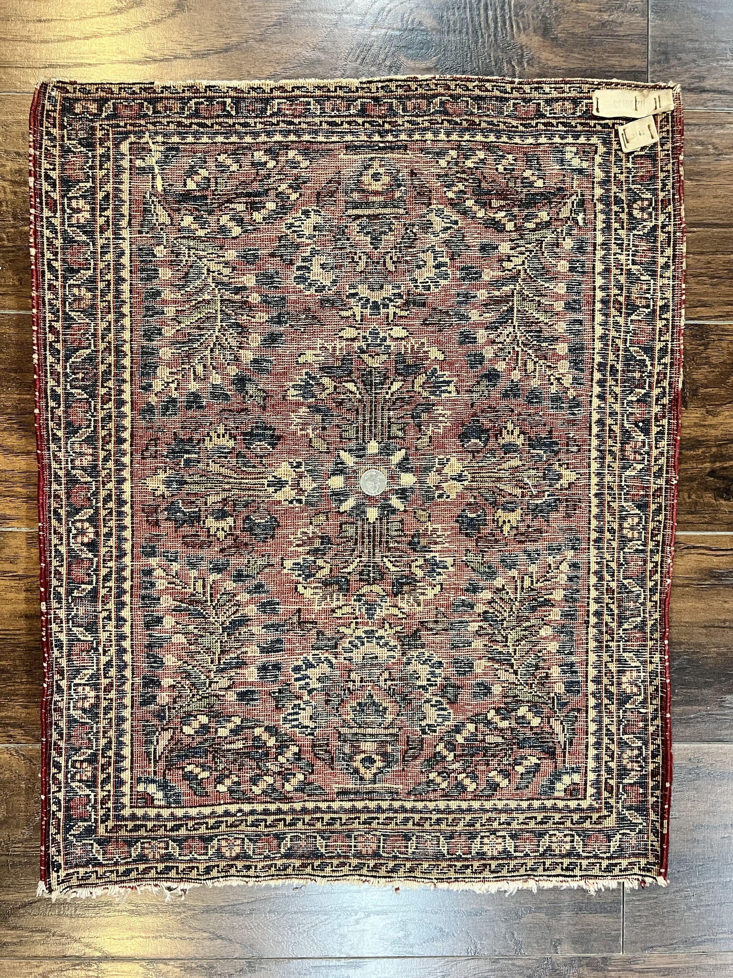 Antique Persian Sarouk Rug 2 x 2.5, Small Sarouk Carpet, Red Floral 1920s Red, Fine 170 KPSI, Wool Handmade Rug - Nuvé