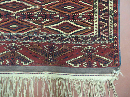 4' X 8' Antique Handmade Russian Bokhara Turkoman Yamud Wool Rug Carpet Nice