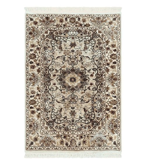 Sino Persian Rug 2.5 x 4, Hand Knotted Oriental Carpet, Small Persian Rug, Floral Medallion, Wool, Vintage