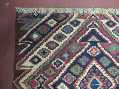 2' 1" X 4' 4" Antique Handmade Bagface Kilim Shirvan Caucasian Wool Rug Nice - Nuvé