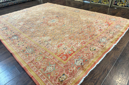 Antique Persian Tabriz Khoy Rug 8x10, Handmade Wool Carpet, Light Green Beige, Vintage Rug for Modern Home - Nuvé