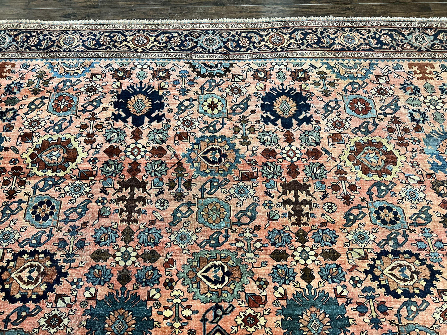 Rare Persian Sarouk Farahan Rug 9x15 – Antique Wool Carpet, Signed By Master Weaver - Nuvé