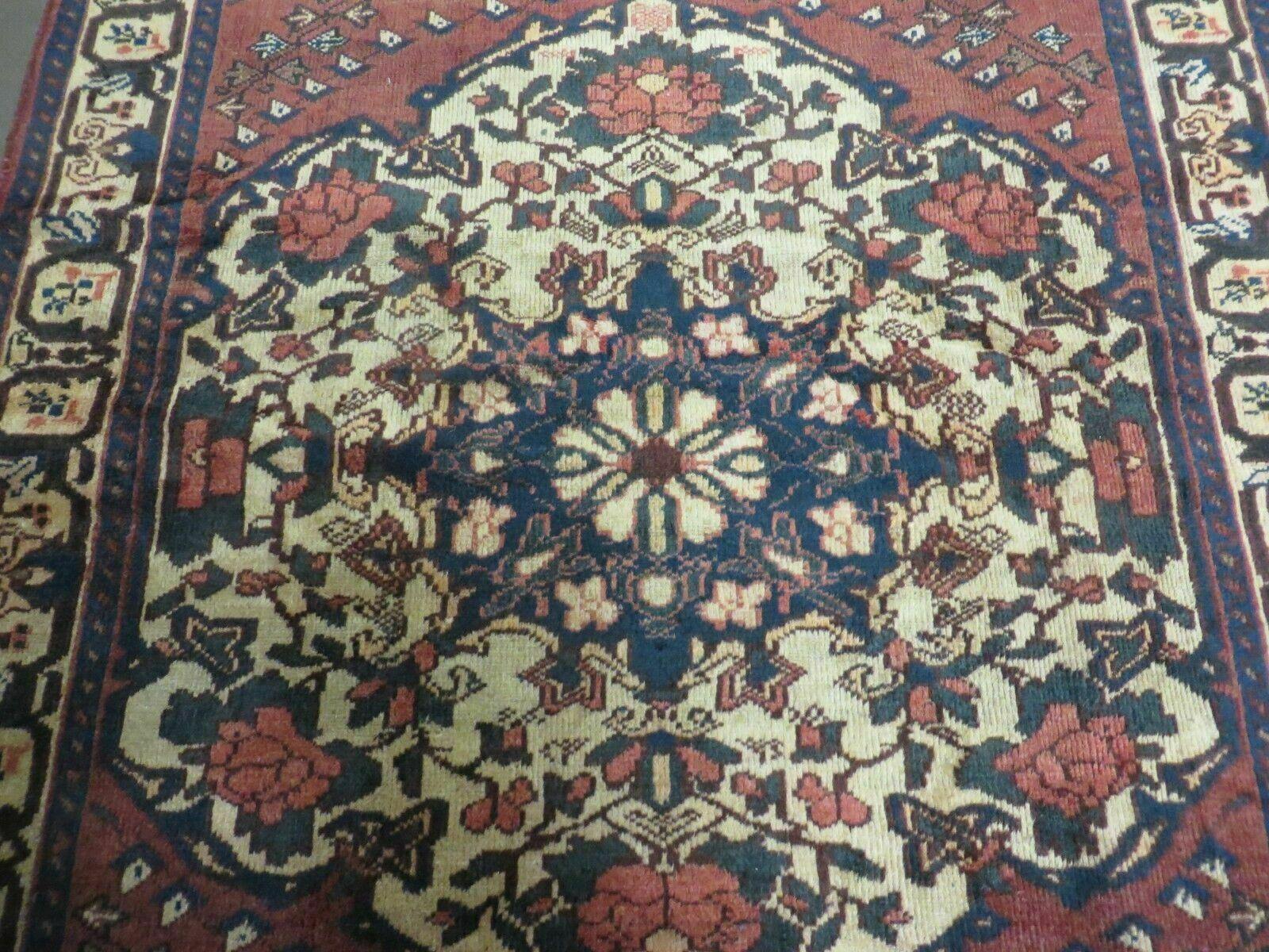 4' X 7' Antique 1920 Handmade Turkish Medallion Wool Rug Veg Dye Nice - Nuvé
