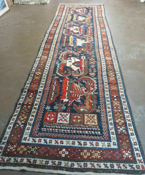 3' 7" X 14' Antique Handmade Caucasian Wool Rug Carpet Nice - Nuvé