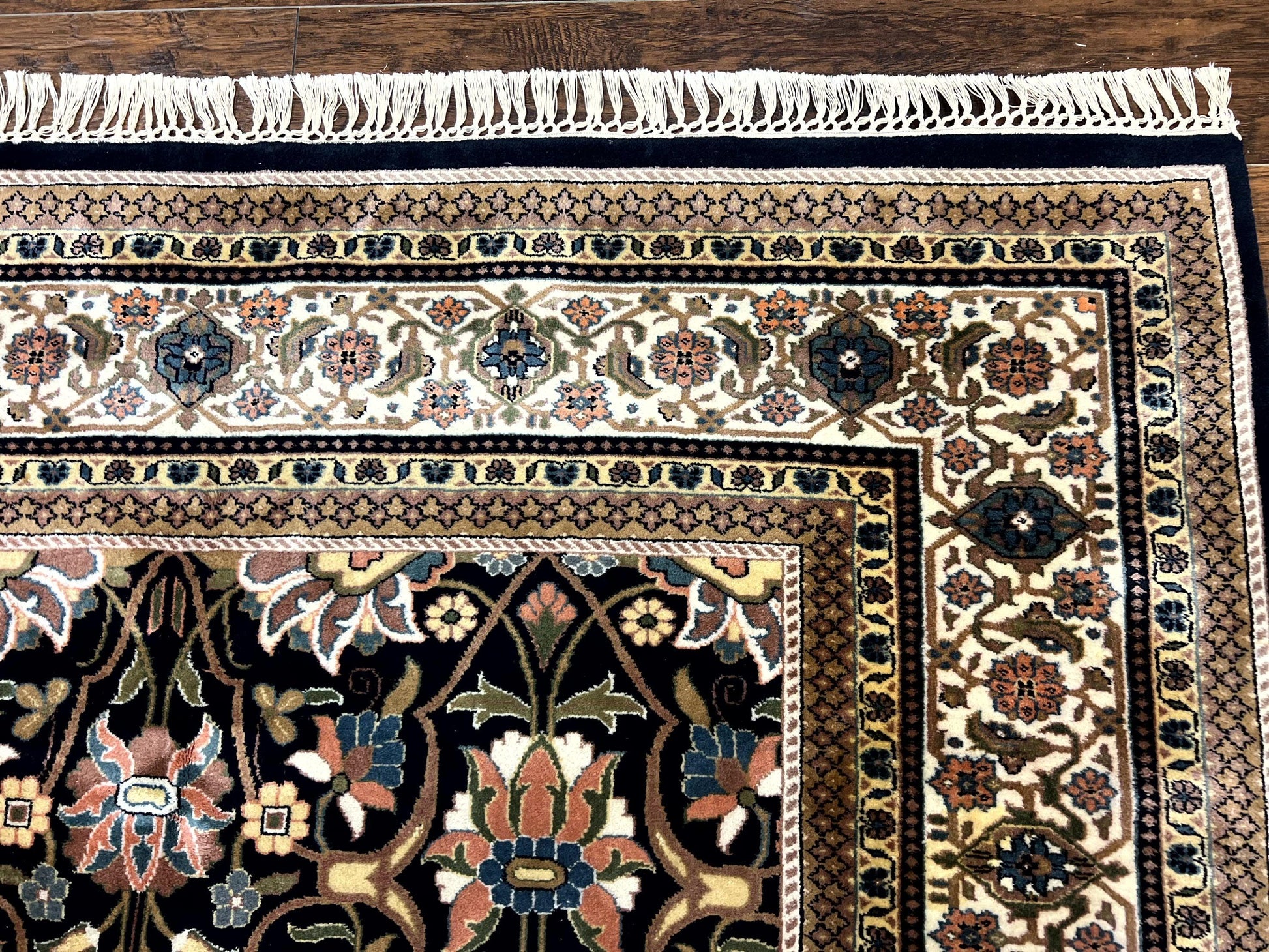 Indo Persian Bidjar Rug 6x10, Vintage Handmade Wool Carpet, Allover Pattern - Nuvé