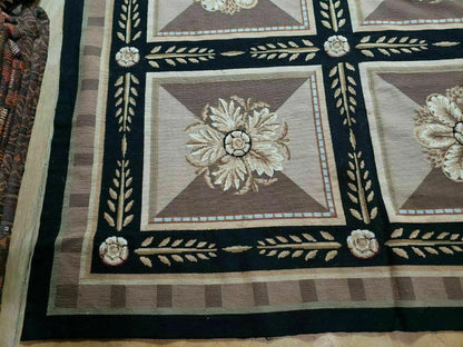 9' X 12' Handmade English Aubusson Savonnerie Design Needlepoint Wool Rug Nice - Nuvé