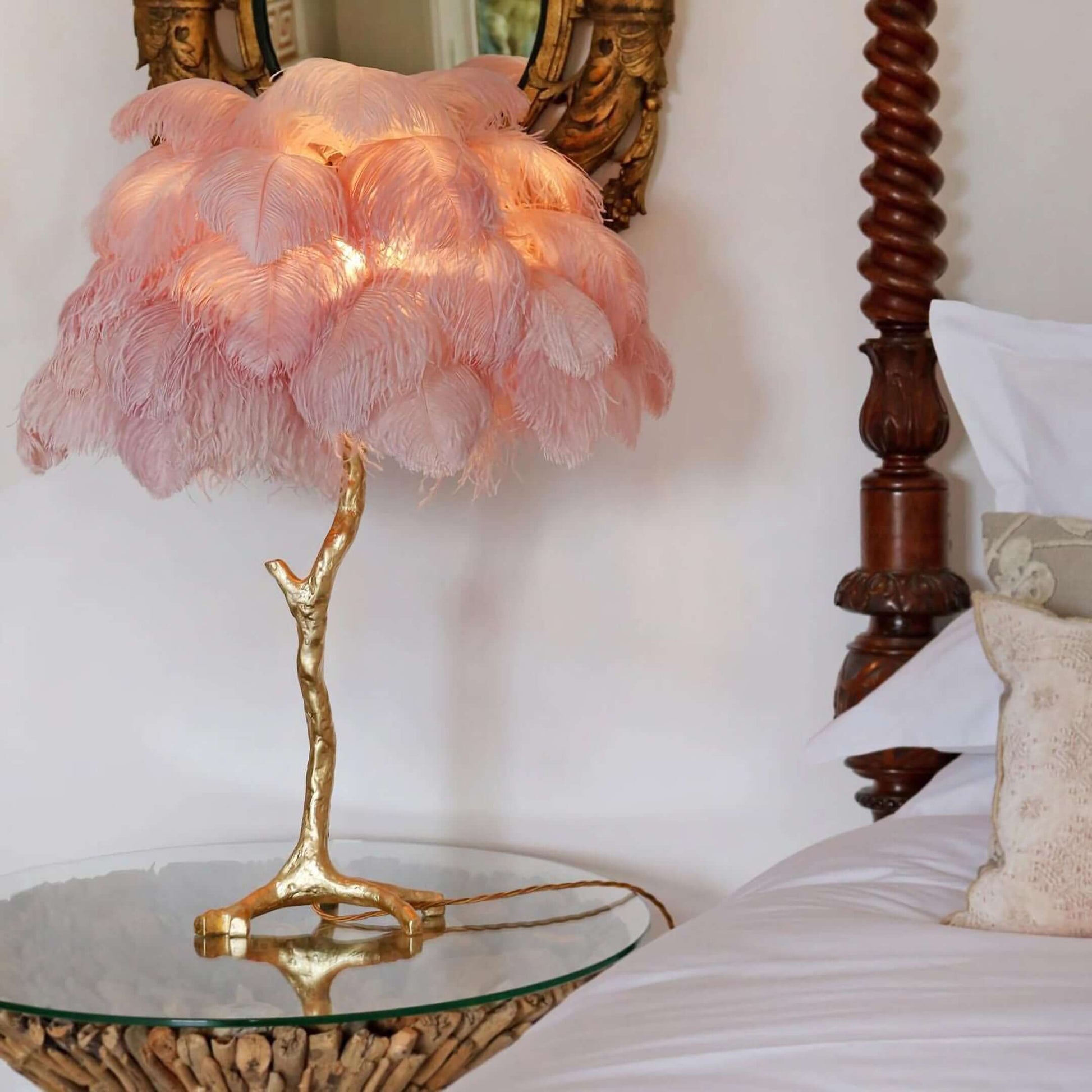 Ostrich Feather Table Lamp - Nuvé
