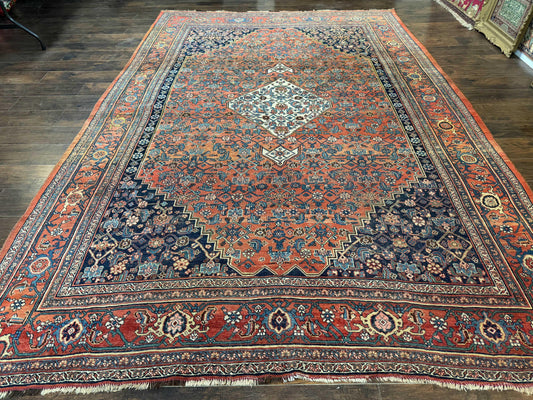Antique Persian Bidjar Rug 8x12, Rare Persian Carpet - Nuvé