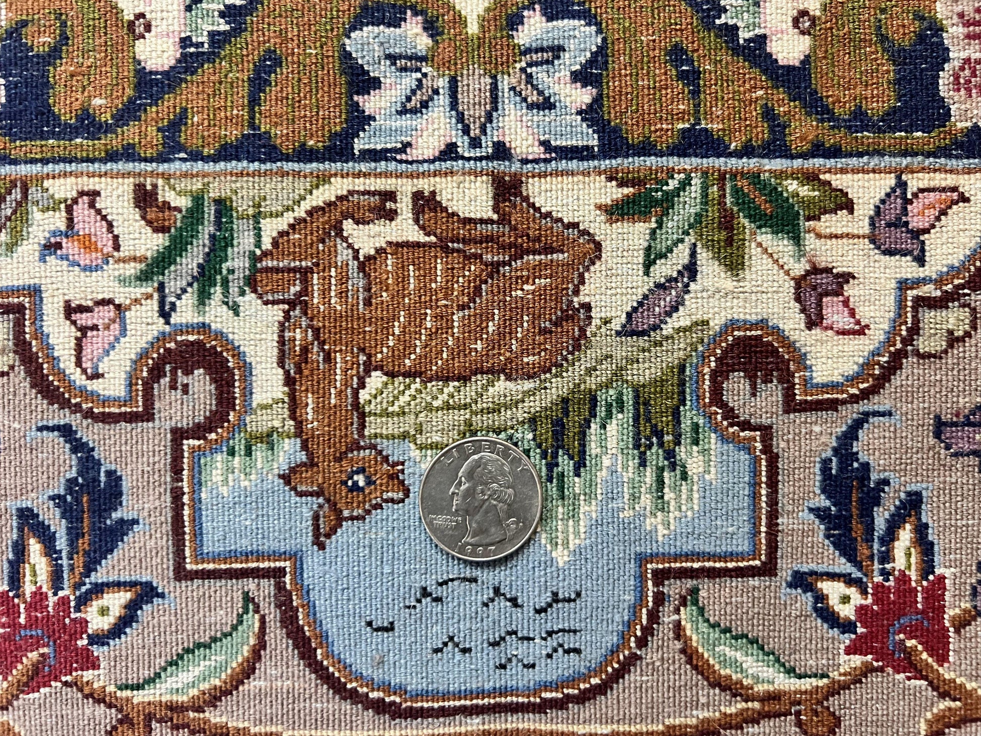 Marvelous Persian Isfahan Rug 3.7 x 5.6, Tree of Life and Animal Pictorials, Handmade Vintage Super Fine 600 KPSI, Kork Wool  Silk Highlights, Rare - Nuvé