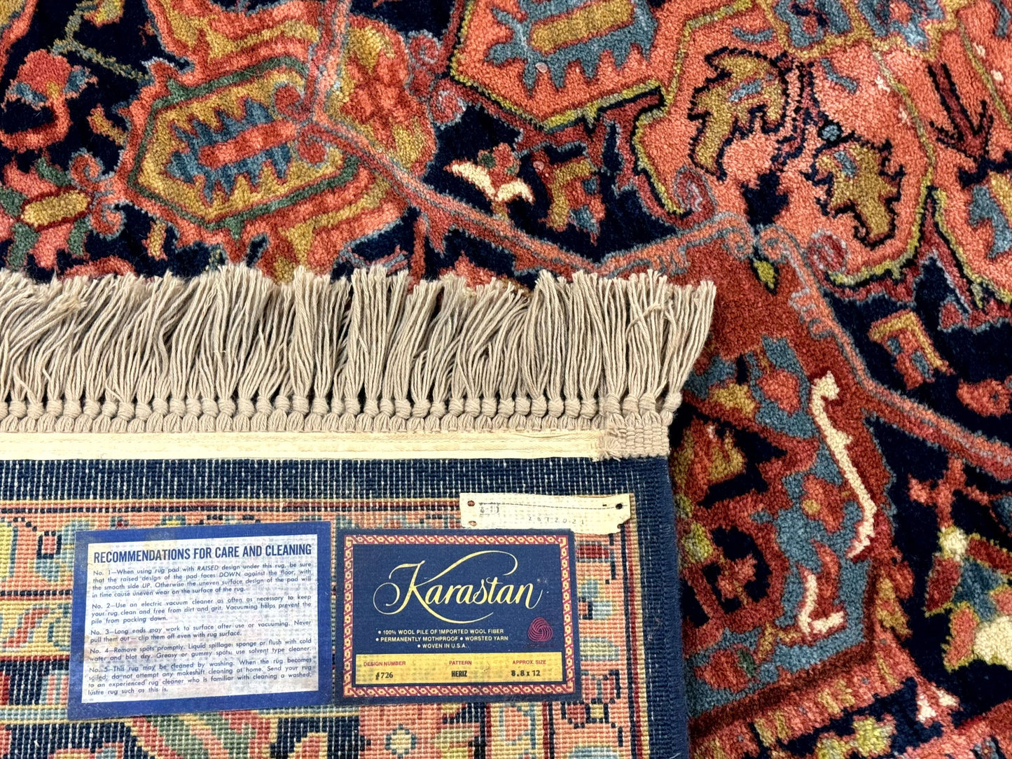 8.8 x 12 Karastan Heriz Rug #726, Vintage Wool Discontinued Carpet, Original 700 Series - Nuvé