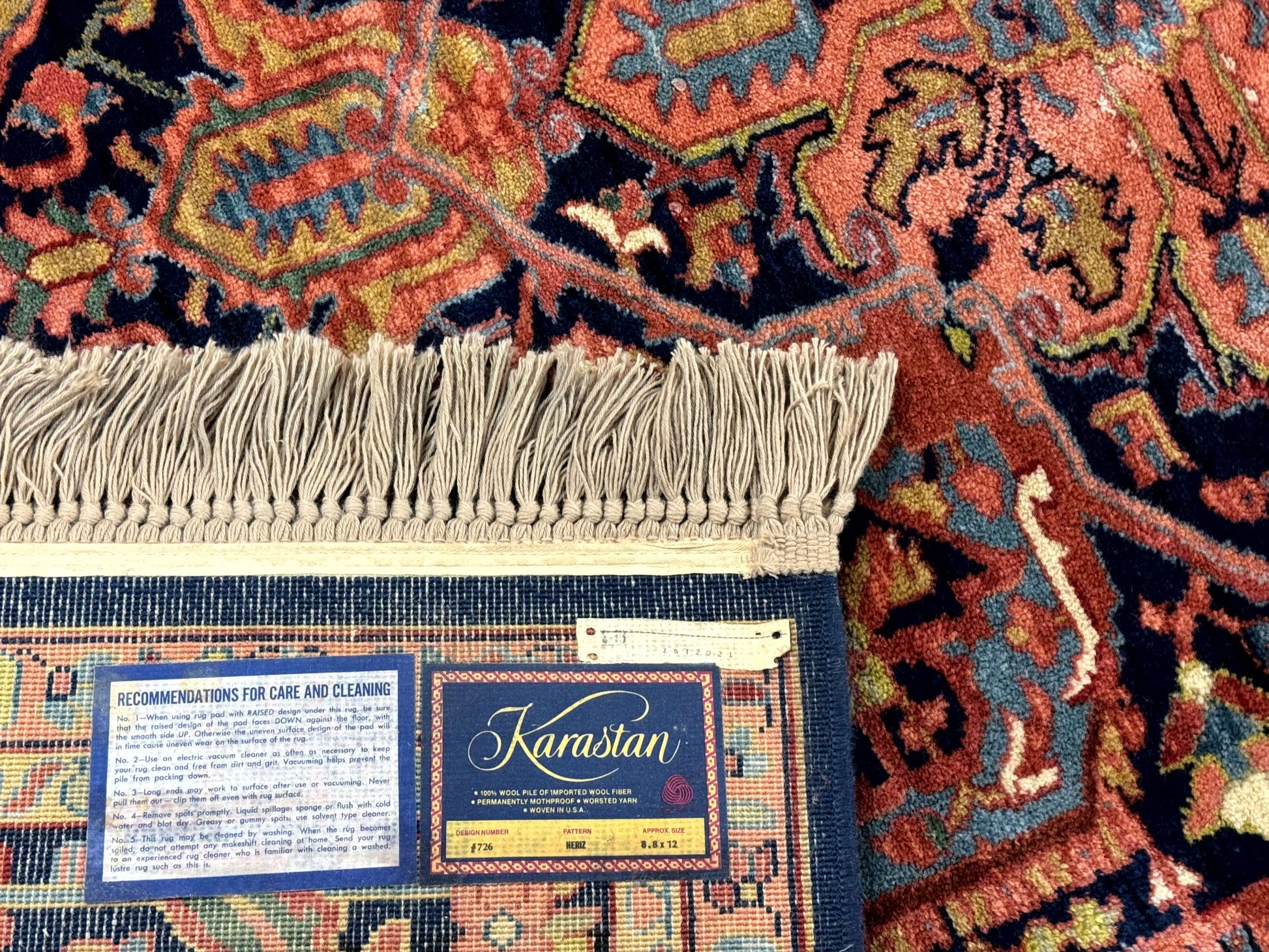 8.8 x 12 Karastan Heriz Rug #726, Vintage Wool Discontinued Carpet, Original 700 Series - Nuvé