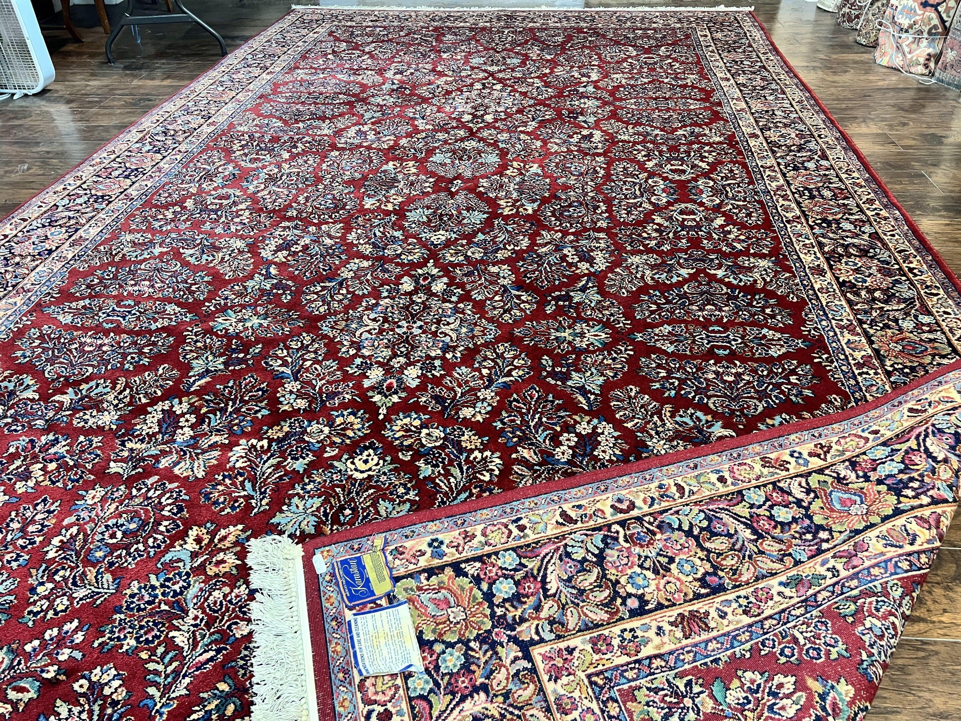 Karastan Rug 10x18 Red Sarouk #785, Wool Karastan Carpet, Original 700 Series, Vintage Discontinued Large Oriental Rug - Nuvé