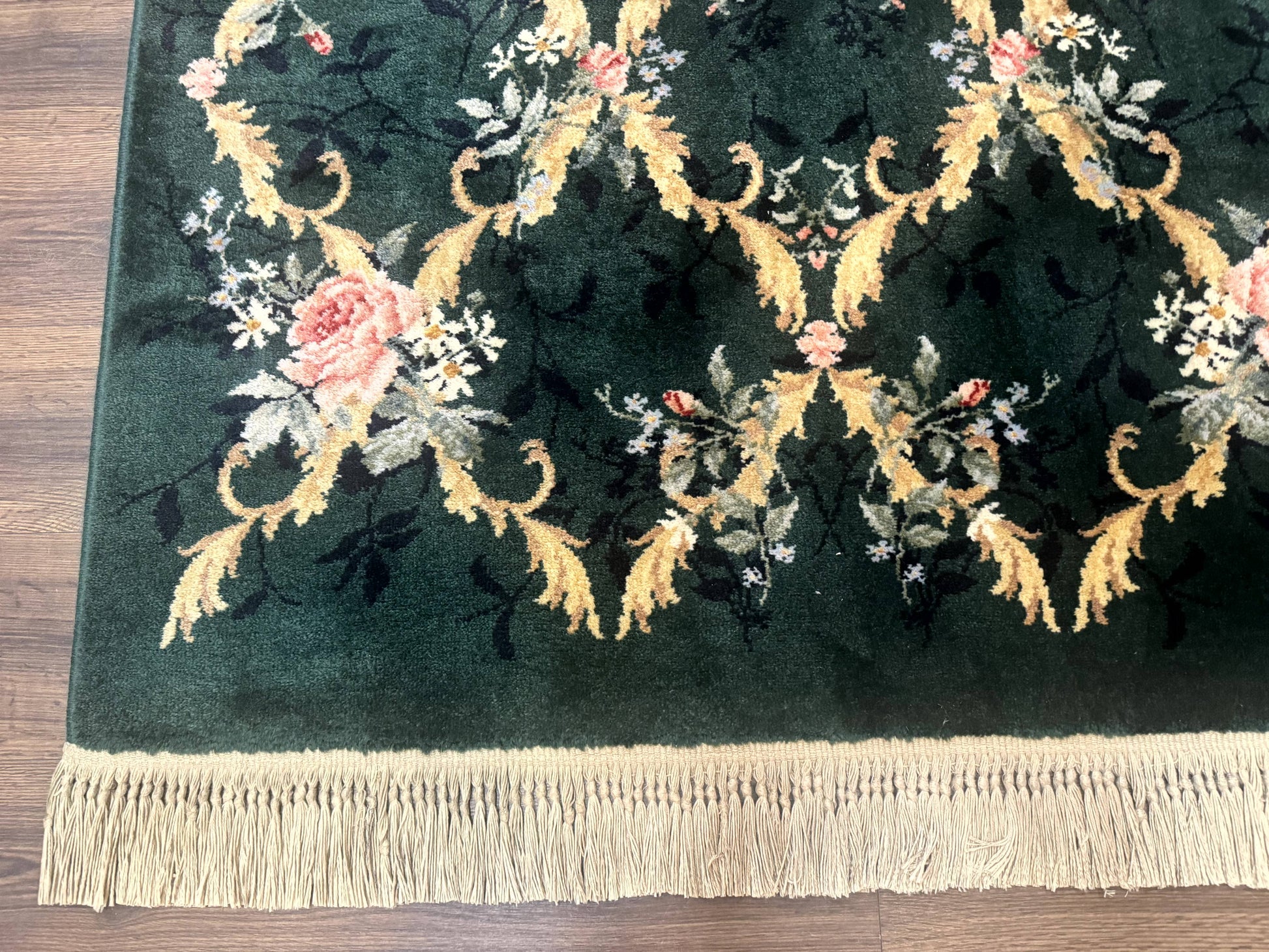 Karastan Garden of Eden Rug 4x6, Green Savonnerie 509/1733, Original Discontinued Vintage Karastan Carpet - Nuvé