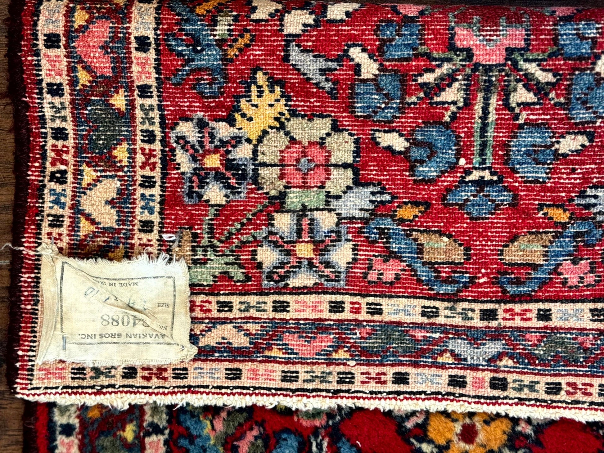 Small Persian Tribal Rug 2x3, Red Colorful Small Hamadan Carpet, Antique Persian Rug - Nuvé