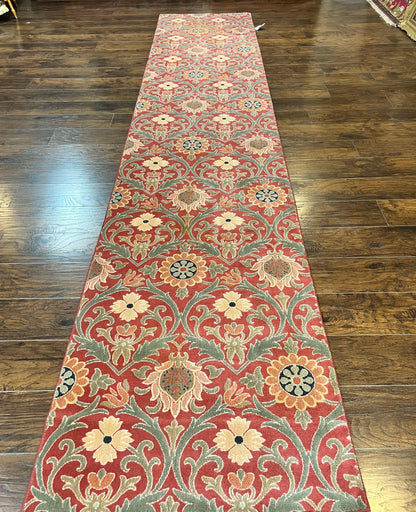 Runner Rug 3 x 14.7, Long Hallway Rug, Wool, Power Loomed, Contemporary, Floral - Nuvé