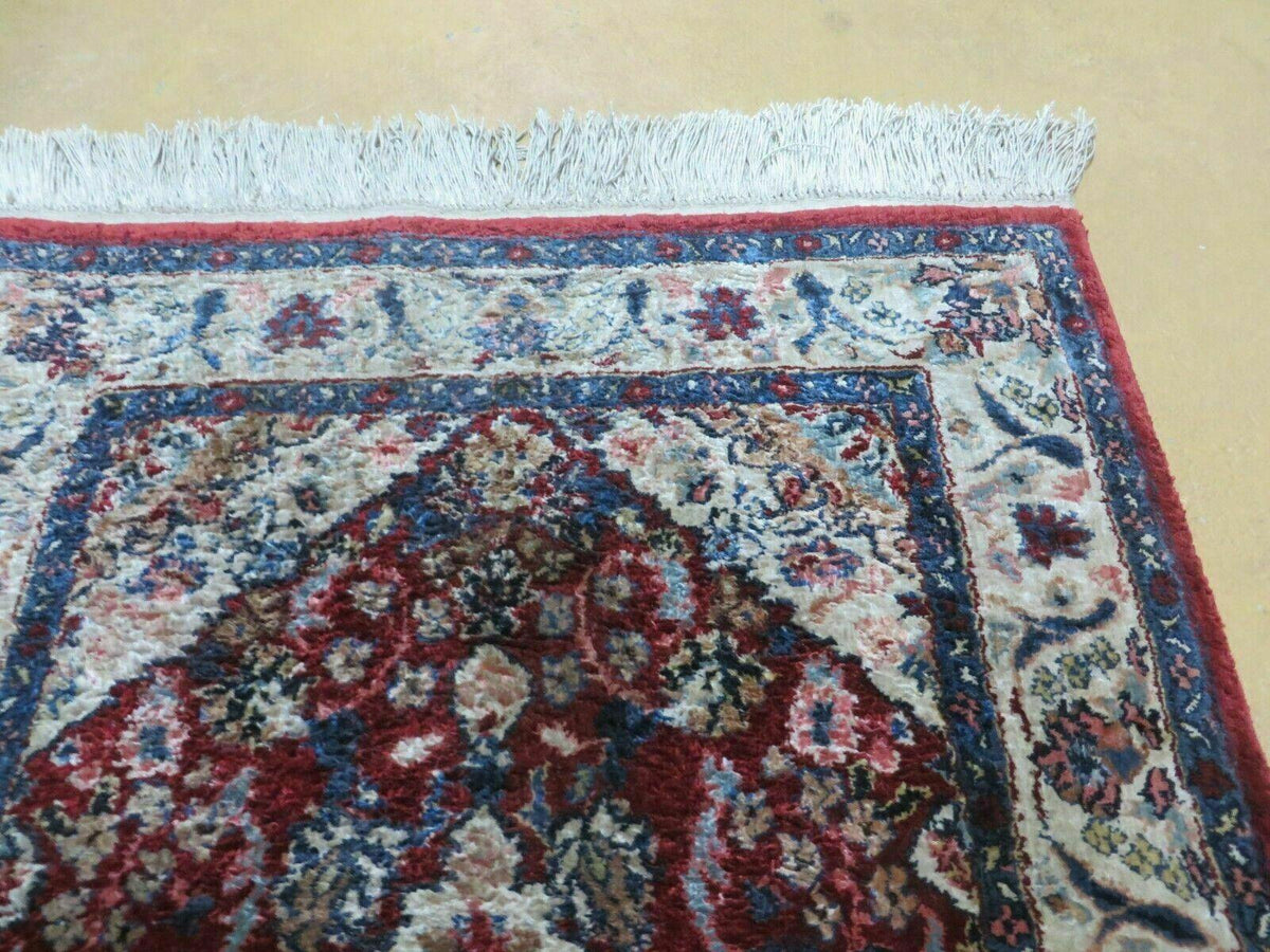 2' X 3' Handmade Chinese Floral Oriental Silk Rug Carpet Nice Red