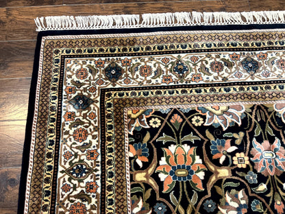 Indo Persian Bidjar Rug 6x10, Vintage Handmade Wool Carpet, Allover Pattern