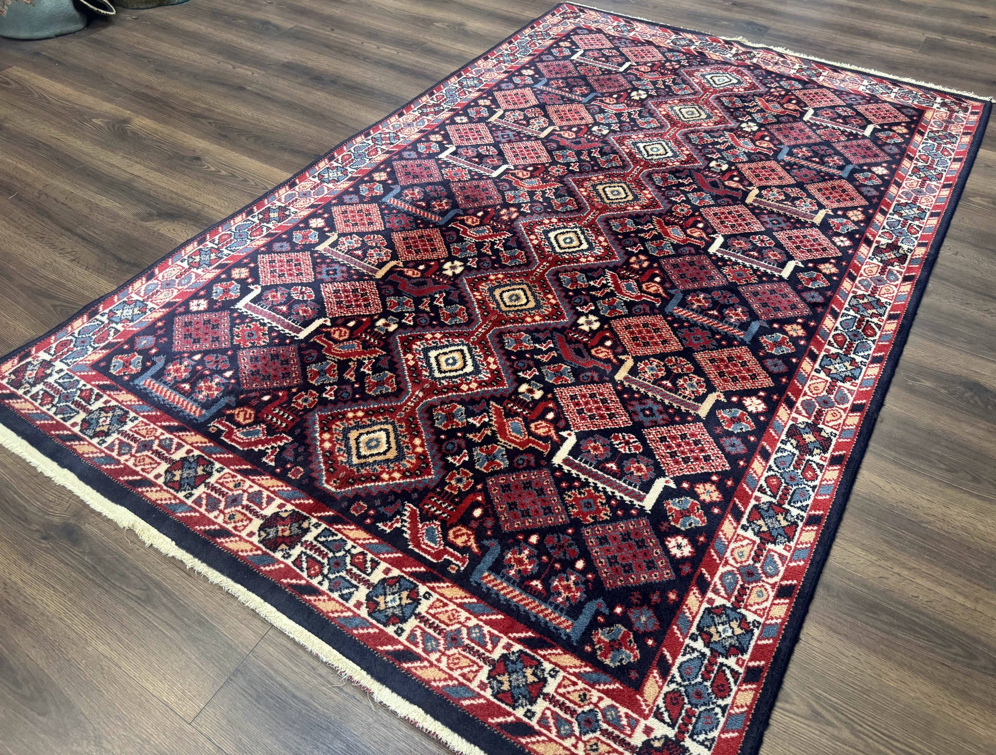 Karastan Rug 5x8, Yuruk Collection #530, Geometric Tribal Wool Pile Vintage Carpet - Nuvé