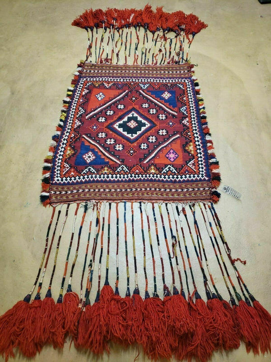 3' X 4' Antique Handmade Turkish Wool Kilim Rug Decorative Seat Cover - Nuvé