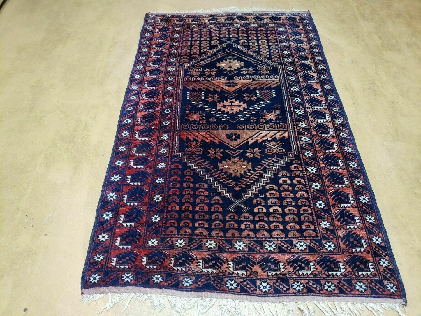 3' 4" X 5' 6" Vintage Handmade Pakistan Balouchi Balouch Tribal Wool Rug Nice - Nuvé