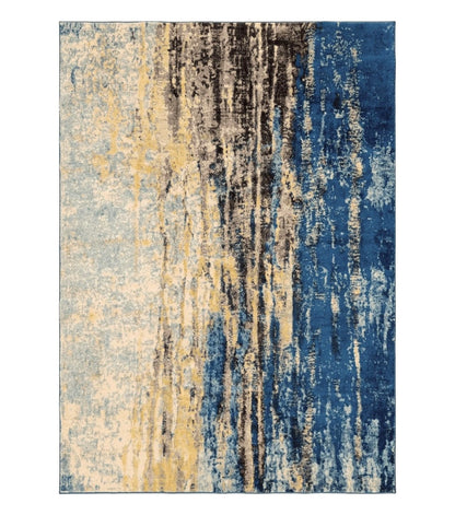 Modern Abstract Blue Area Rug 8x11 ft