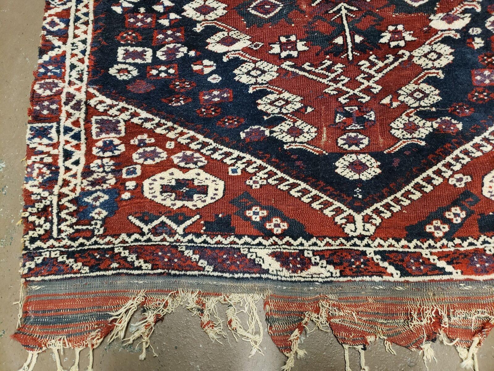 4' X 4' 4" Antique Handmade Turkish Oriental Bergema Wool Veg Dyes Tribal Collectible Rug - Nuvé