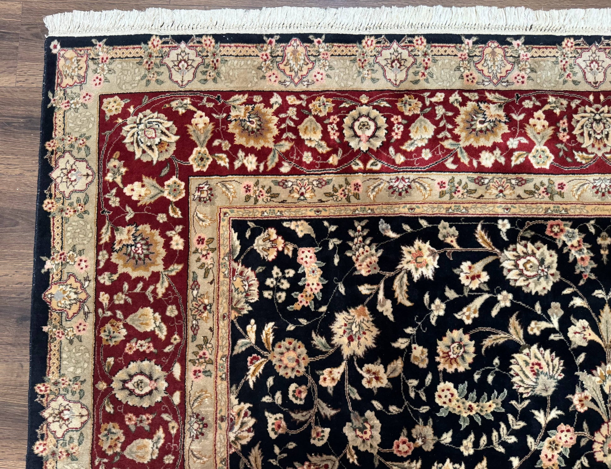 Sino Persian Rug 8x10, Black and Red, Floral Allover - Nuvé