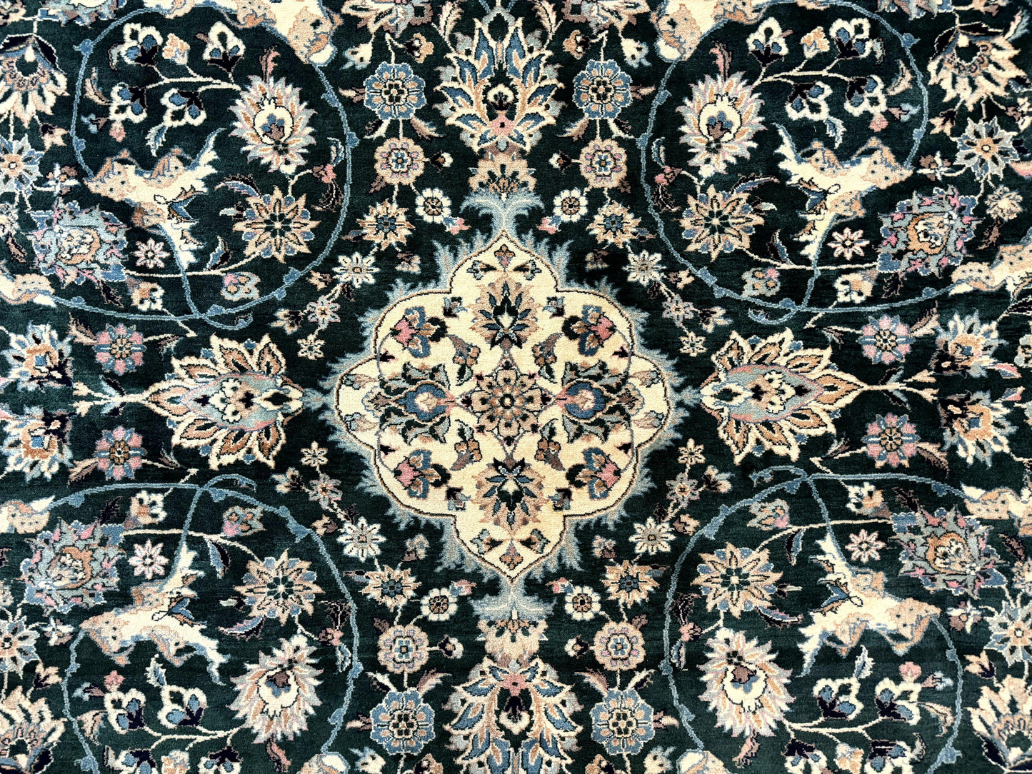 Pak Persian Rug 9x12, Dark Green, Floral Allover - Nuvé