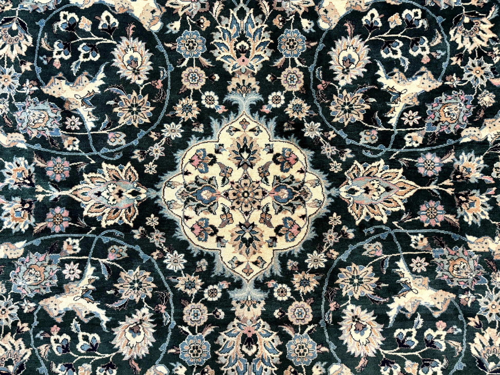 Pak Persian Rug 9x12, Dark Green, Floral Allover - Nuvé