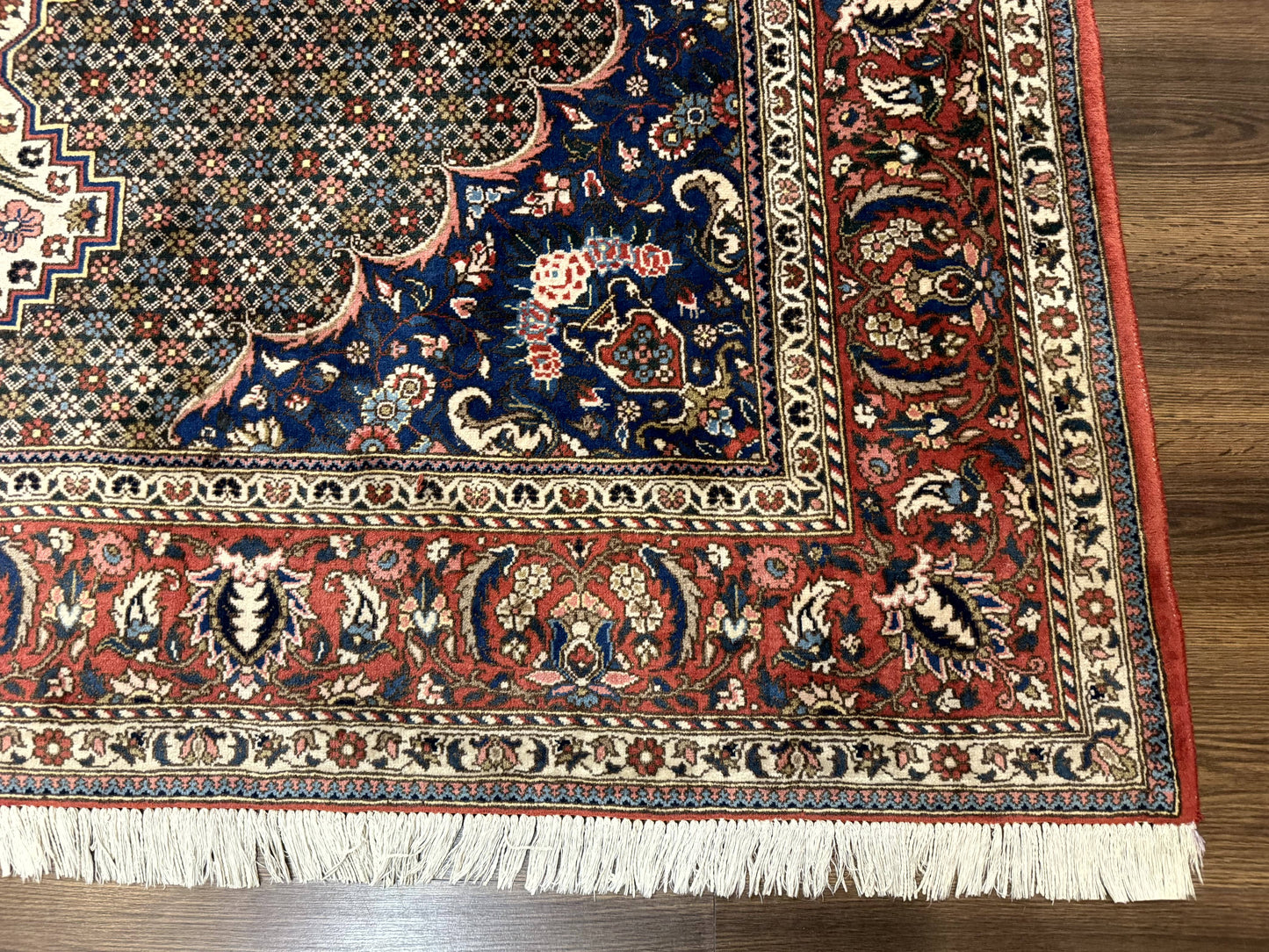 Persian Rug 7x10, Bakhtiari Saman Rug, Unique Design and Colors, Ivory Red Blue, Large Tribal Rug - Nuvé