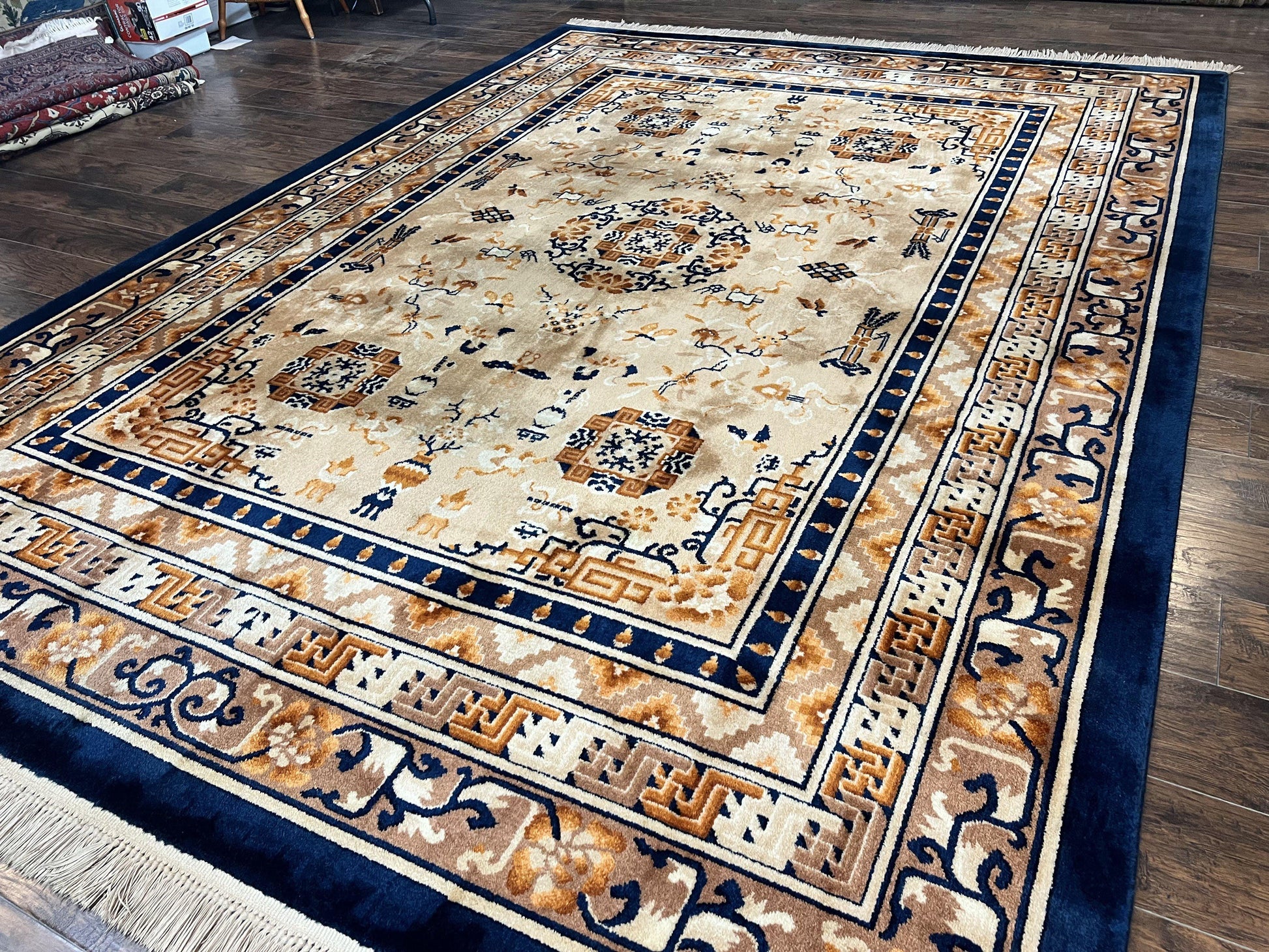 Karastan Rug 8.8 x 12, Cathay Medallion #727, Wool Karastan Carpet, Original Collection 700 Series, Discontinued, Vintage Karastan Area Rug - Nuvé