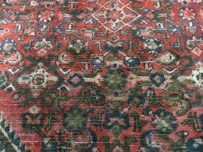 5' 6" X 10' Antique Handmade India Floral Oriental Wool Rug Veg Dyes Red Nice - Nuvé