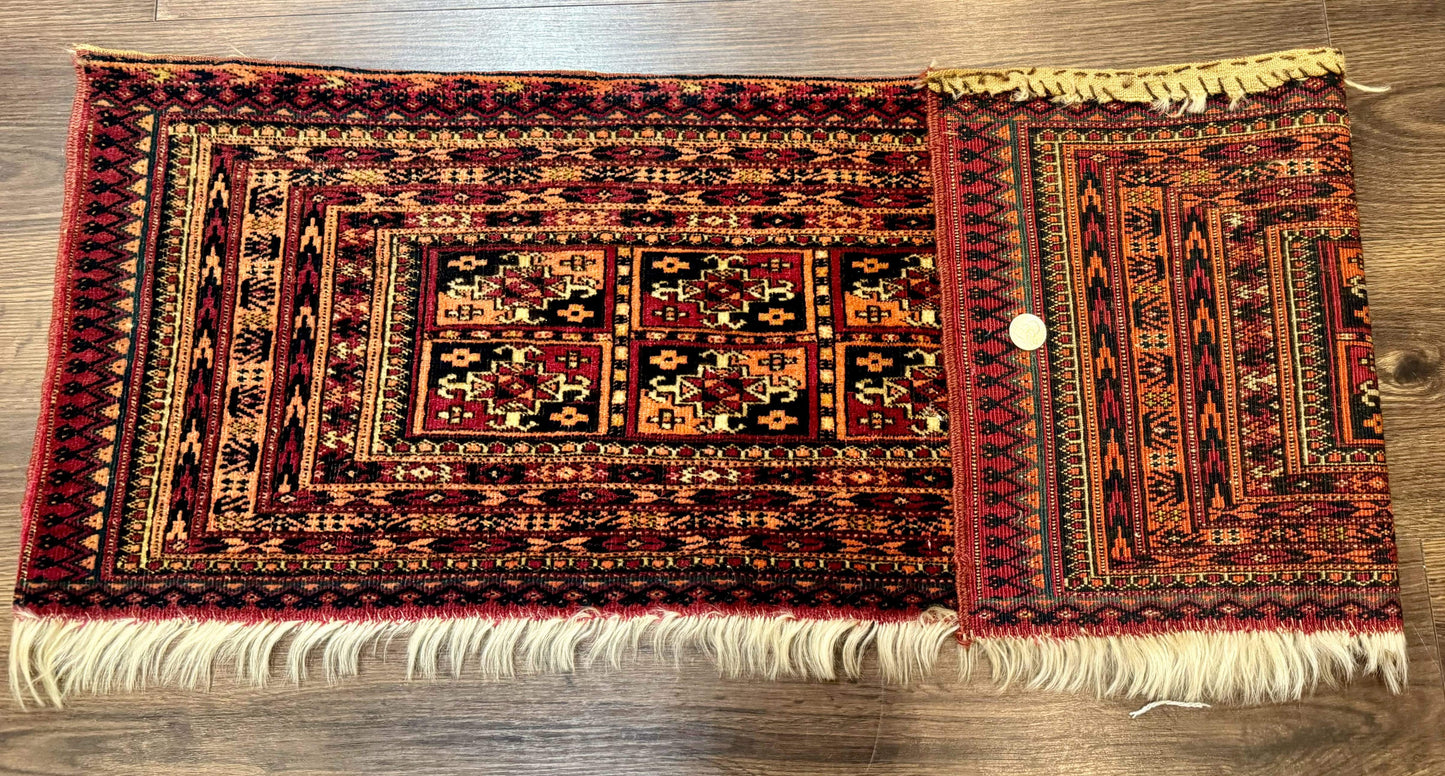 Antique Persian Turkoman Mafresh Rug 1x4, Wool, Tribal Collectible - Nuvé