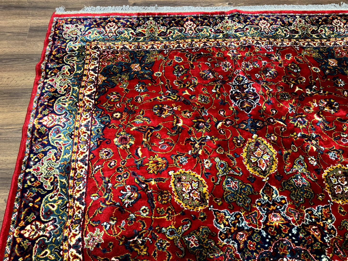 Red Persian Rug 6x9, Medallion Carpet, Ardebil Design, Vintage Belgium Power Loomed Carpet - Nuvé